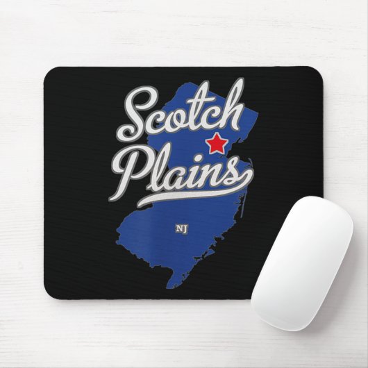 Scotch Plains New Jersey Nj Map Mousepad (Mit Mouse)