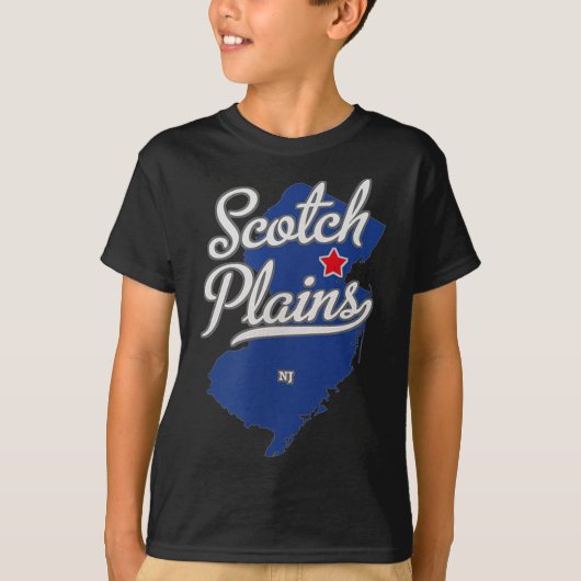 Scotch Plains New Jersey Nj Map T-Shirt (Vorderseite)