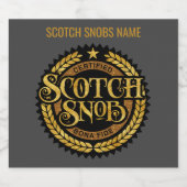 Scotch Snob - lustiger Whiskey-Drinker Alkoholflaschenetikett (Einzelnes Label)