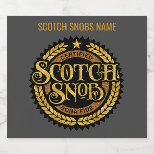 Scotch Snob - lustiger Whiskey-Drinker Alkoholflaschenetikett (Einzelnes Label)