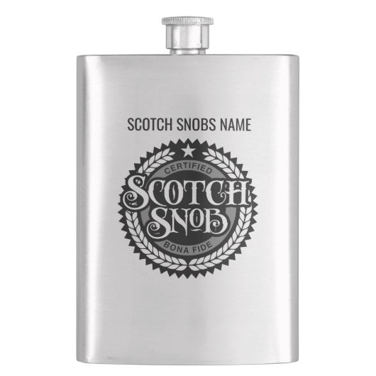 Scotch Snob - lustiger Whiskey-Drinker Flachmann (Vorderseite)