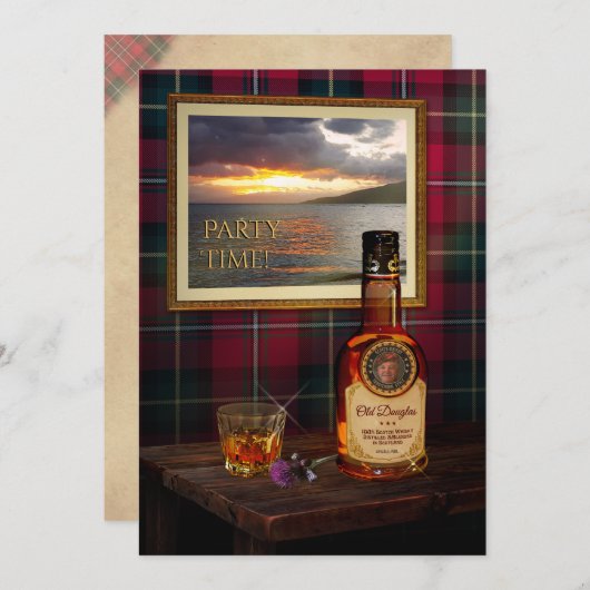 Scotch Whisky Birthday Invitation (anpassbar) Einladung (Vorne/Hinten)