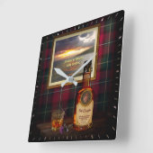 Scotch Whisky Clock mit/aus Text und Bild Quadratische Wanduhr (Winkel)