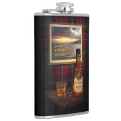 Scotch Whisky Flask mit dem Text und dem Bild Flachmann (Rechts)
