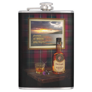 Scotch Whisky Flask mit dem Text und dem Bild Flachmann