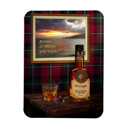 Scotch Whisky Magnet mit Text und Bild (Vertikal)