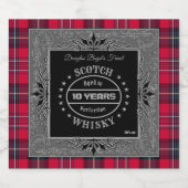 Scotch Whisky Red Tartan Alkoholflaschenetikett (Einzelnes Label)