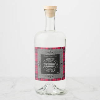 Scotch Whisky Red Tartan Alkoholflaschenetikett