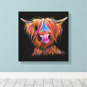 SCoTiSH HigHLaND CoW ' BRuCE ' von SHiRLeY Mac Leinwanddruck (Insitu (Holzboden))
