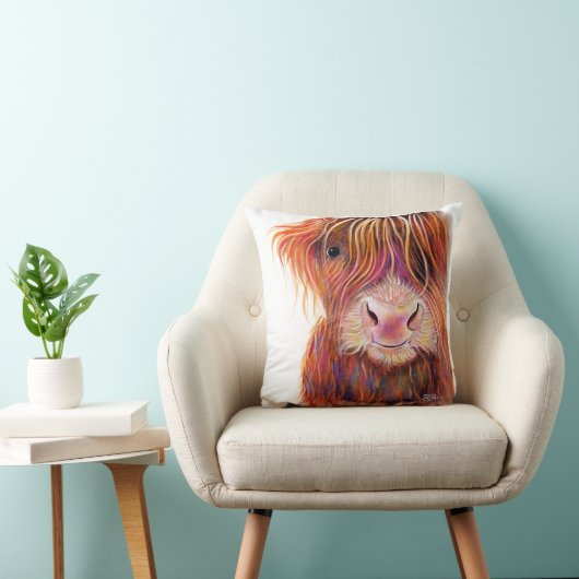 SCoTiSH HigHLaND CoW ' THe KiD 2 ' von SHiRLeY Mac Kissen (Stuhl )