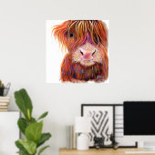 SCoTiSH HigHLaND CoW ' THe KiD 2 ' von SHiRLeY Mac Poster (Heimbüro)