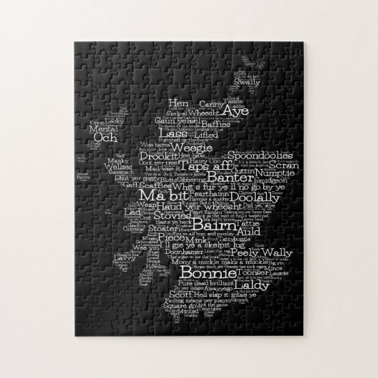 Scotish Slang Word Map Jigsaw Puzzle (Vertikal)