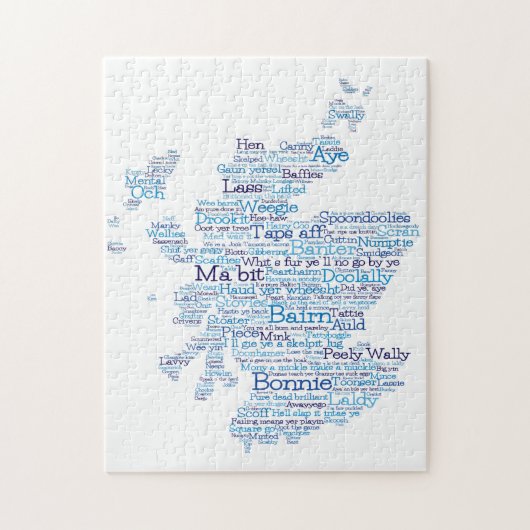 Scotish Slang Word Map Jigsaw Puzzle (Vertikal)