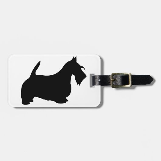 Scotish Terrier Silhouette Gepäckanhänger (Vorderseite horizontal)