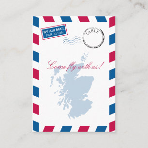 Scotland Airmail Escort/Sitzkarte Hochzeit Platzkarte