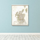 Scotland Atlas Map Leinwanddruck (Insitu (Holzboden))