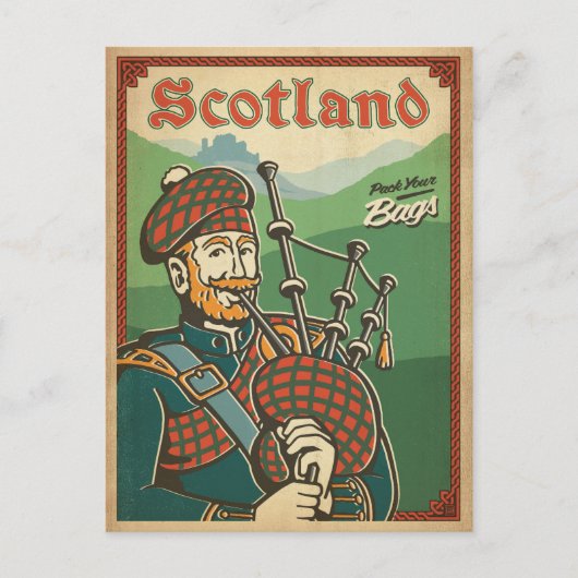 Scotland Bag Piper | Postkarte (Vorderseite)