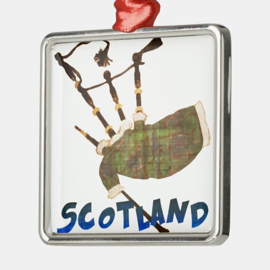 Scotland Bagpipes Ornament Aus Metall (Links)