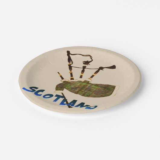 Scotland Bagpipes Pappteller (Schrägansicht)
