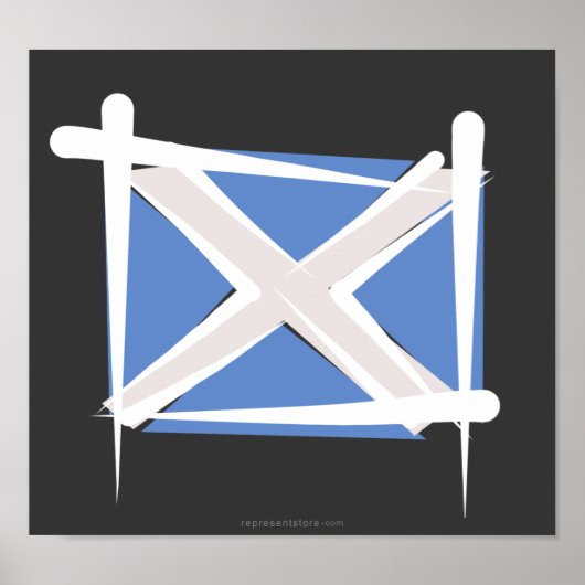 Scotland Brush Flag Poster (Vorne)