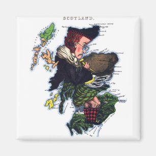 Scotland Caricature Map Magnet