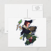 Scotland Caricature Map Postkarte (Vorne/Hinten)