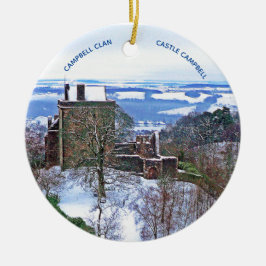 Scotland Castle Campbell Clan Snow Xmas Keramik Ornament