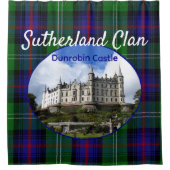 Scotland Castle Sutherland Scottish Clan Tartan Duschvorhang (Vorderseite)