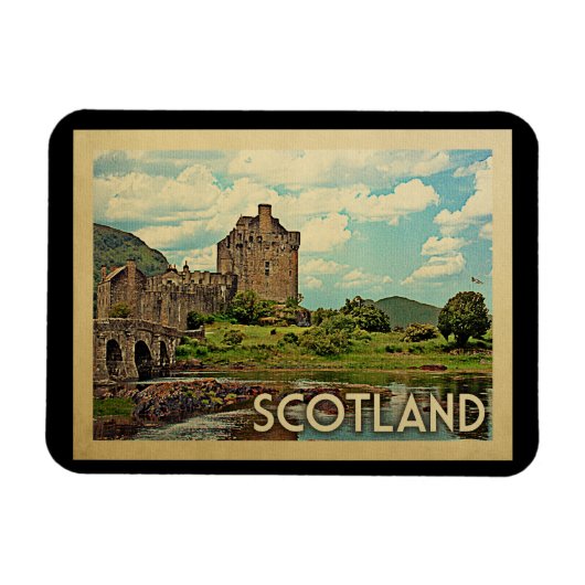 Scotland Castle Vintage Travel Magnet (Horizontal)