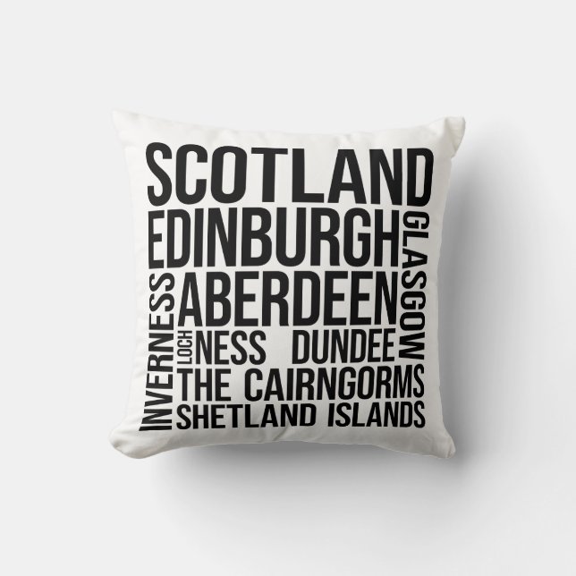 Scotland Cities Word Art - Edinburgh Travel Kissen (Vorderseite)