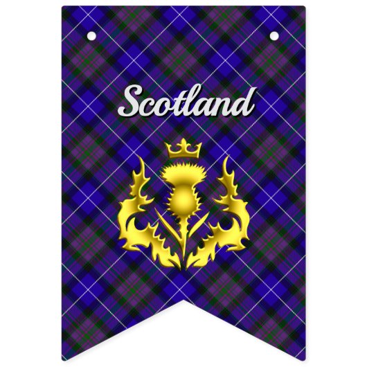 Scotland Coat of Arms Shield & Tartan Wimpelkette (Zweite Fahne)