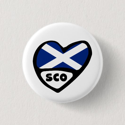 Scotland Country Code Flag Heart Button Abzeichen, (Vorderseite)