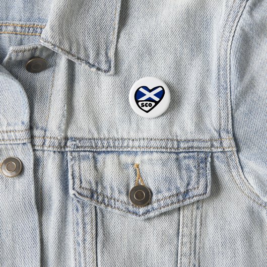 Scotland Country Code Flag Heart Button Abzeichen, (Beispiel)