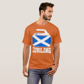 Scotland Curling I Scottish Flag Curling Stone T-Shirt (Vorne ganz)