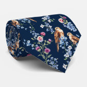 Scotland Eagle Thistle Bluebell Floral Navy Krawatte (Gerollt)