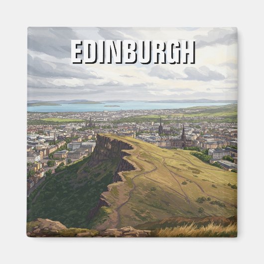 Scotland Edinburgh Arthurs Seat Travel Magnet (Vorne)