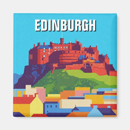 Scotland Edinburgh Castle Abstrakte Kunst Magnet (Vorne)