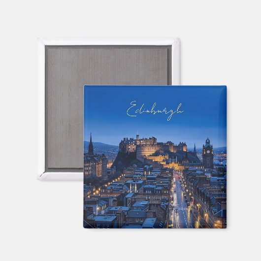 Scotland Edinburgh Castle Night Magnet (Vorderseite/Rückseite)
