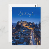 Scotland Edinburgh Castle Night Postkarte (Vorne/Hinten)