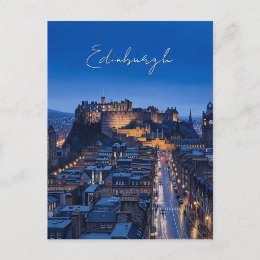 Scotland Edinburgh Castle Night Postkarte (Vorderseite)