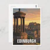 Scotland Edinburgh Dugald Stewart Monument Postkarte (Vorne/Hinten)