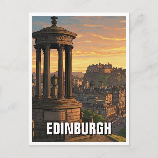 Scotland Edinburgh Dugald Stewart Monument Postkarte (Vorderseite)