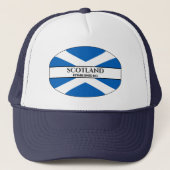 Scotland Established 843 Blue Saltire Flag Truckerkappe (Vorderseite)