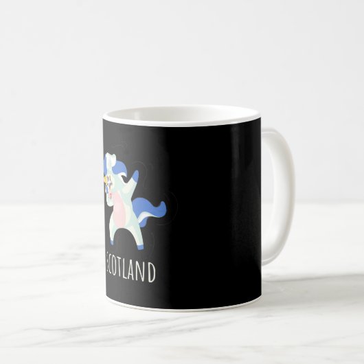 Scotland Flag Dabbing Unicorn Kaffeetasse (VorderseiteRechts)