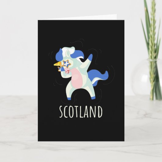 Scotland Flag Dabbing Unicorn Karte (Vorderseite)