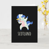 Scotland Flag Dabbing Unicorn Karte (Gelbe Blume)