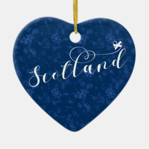 Scotland Flag in Heart (Schottischer Salreifen) Keramik Ornament