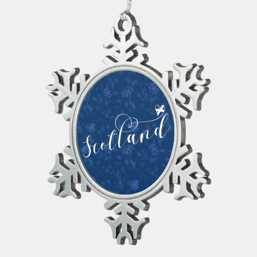 Scotland Flag in Heart (Schottischer Salreifen) Schneeflocken Zinn-Ornament (Rechts)
