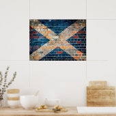 Scotland flag on a brick wall poster (Küche)