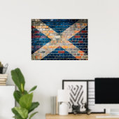 Scotland flag on a brick wall poster (Heimbüro)